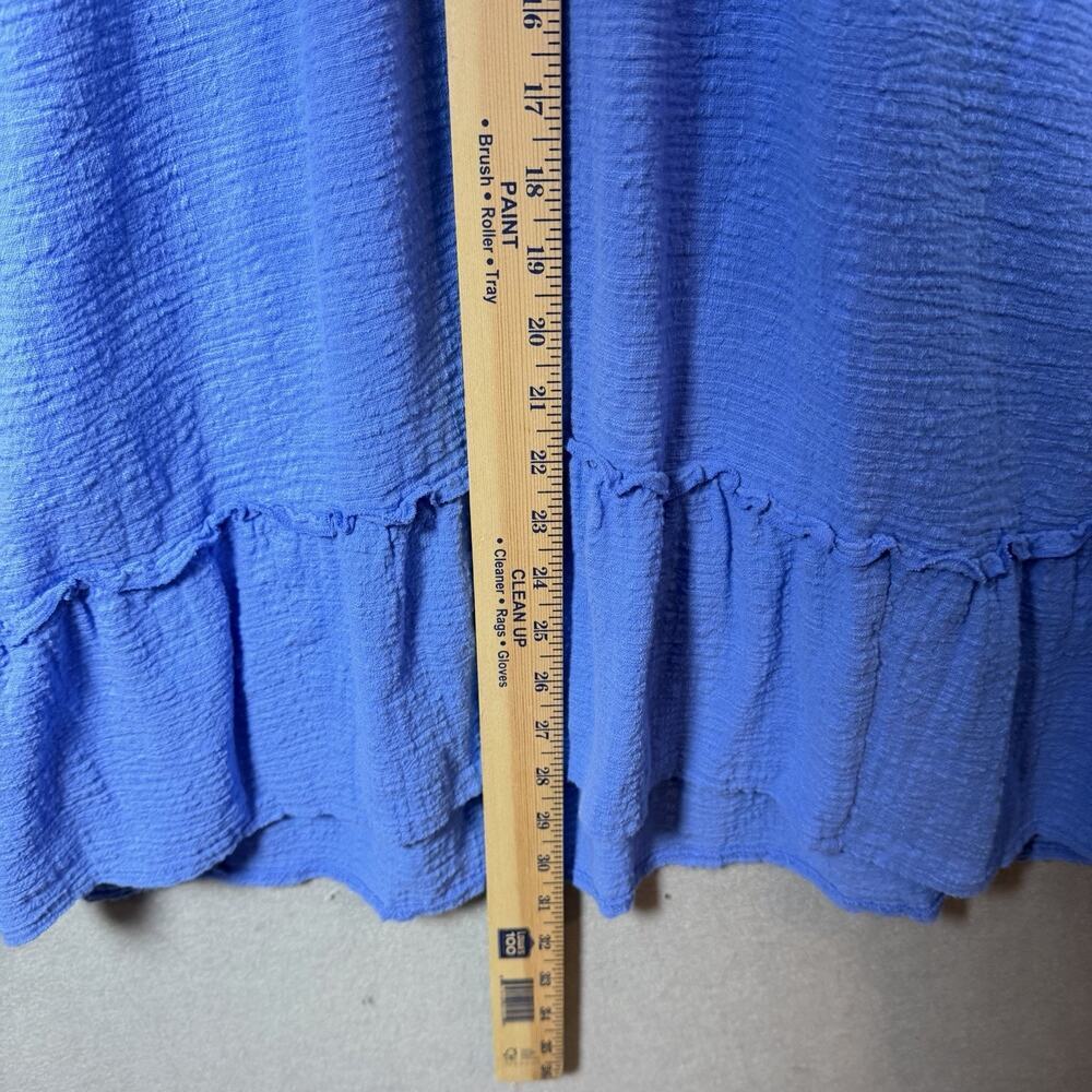 Kona Sol Swim Cover Up Dress Blue Ruffle Casual Cotton Beach Size XL - Picture 6 of 7